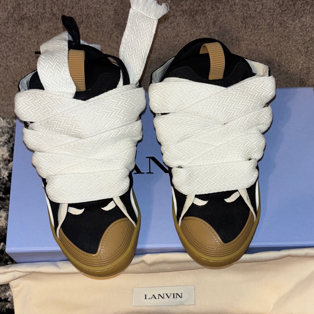 Lanvin Women's Black, White, and Tan Sneakers